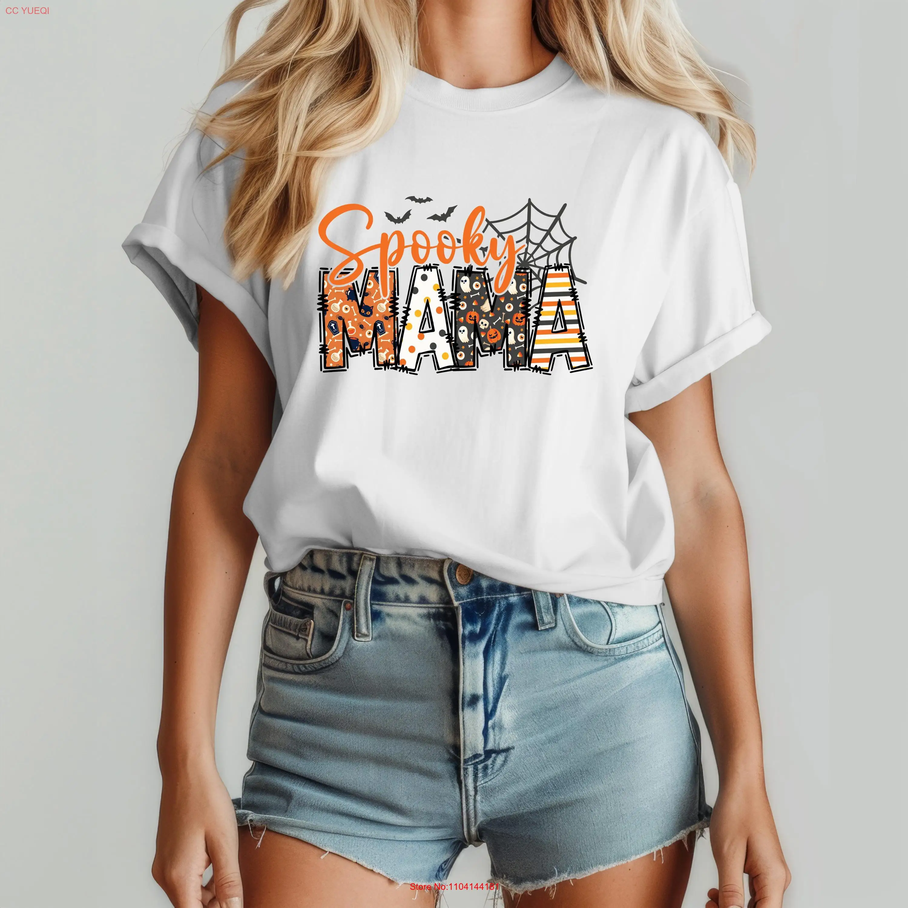 Spooky Mama T Shirt Halloween Retro Sooky Season Fall long or short sleeves