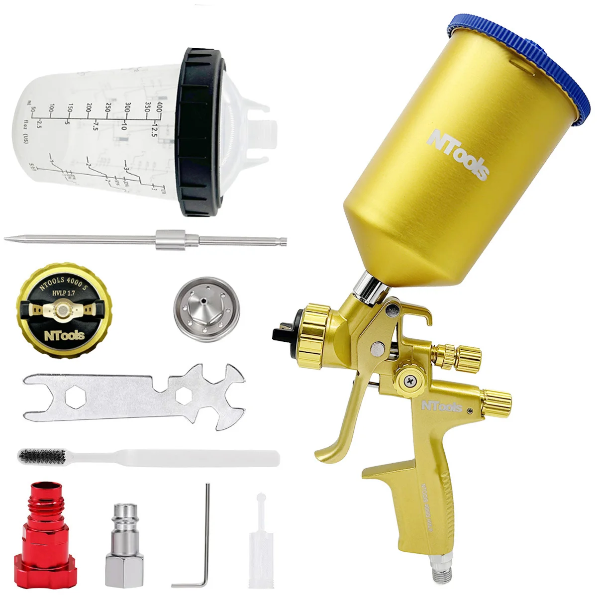 

Пистолет-распылитель HVLP 1,3 мм, лаки или грунтовка, пистолет-распылитель, воздушный пистолет-распылитель, добавить 400 куб.см, чашка для краски, металлический бак 600CC для автомобильной краски