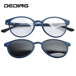 Women's magnetic snap-on sunshade sets Clip-on Sunglasses Polarized Magnetic lens Tortoise Polarized Sunglasses w/ Ultem Frame