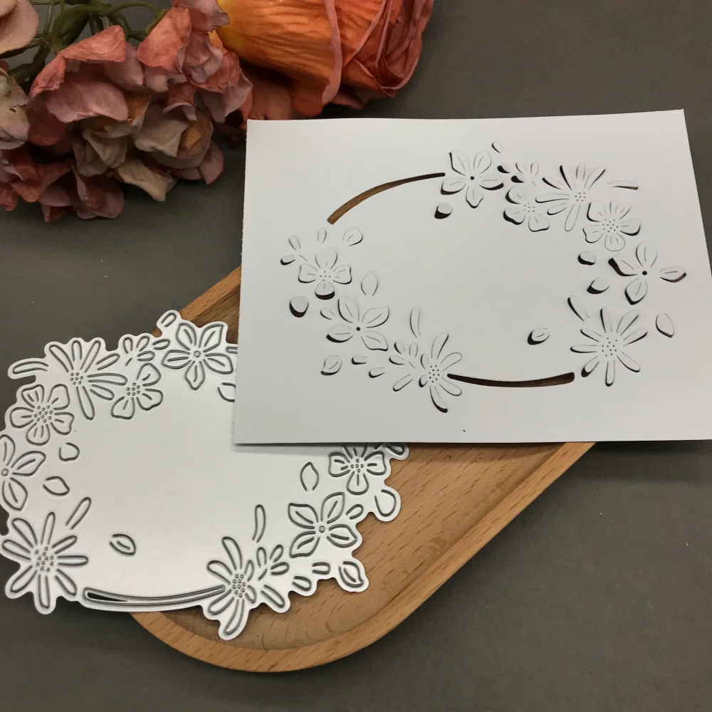 

1pcs metal cutting dies cut die mold Flower Frame Scrapbook paper craft blade punch stencils dies