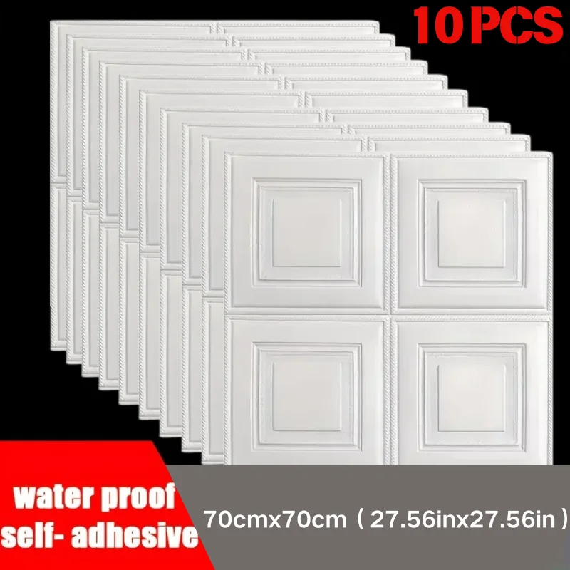 70*70cm anti collision waterproof wallpaper wall sticker self adhesive foam sheet ceiling kitchen indoor room decor