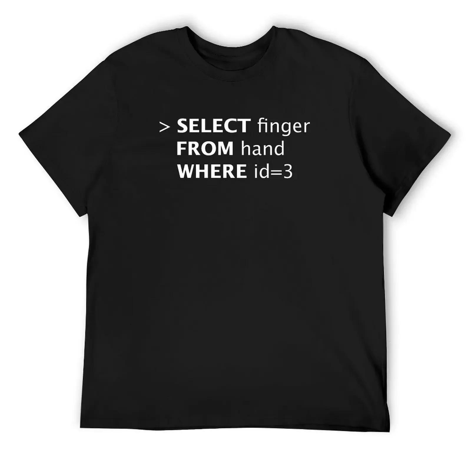 

Select finger from hand where id = 3 T-Shirt graphics korean fashion Luxury man Man t-shirt mens designer clothes