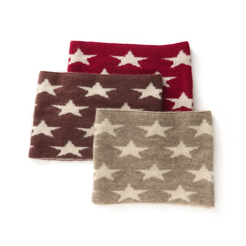 

100% кашемировый женский шарф, вязаный пуловер, утеплитель для шеи, пятиконечная звезда, цветные блоки, модный мужской утеплитель для шеи