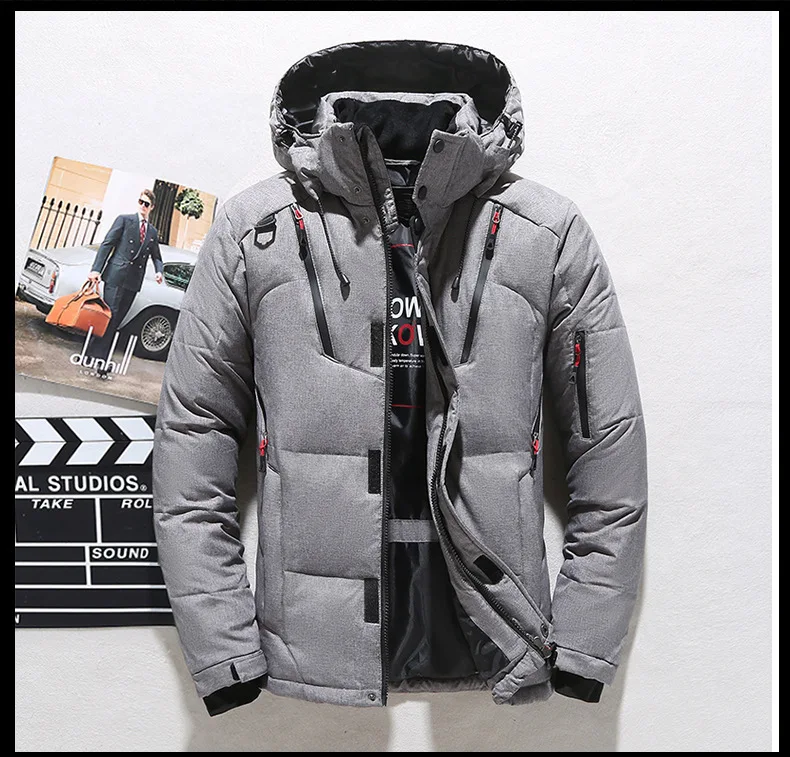 Brand Luxury Men's Winter Down Jacket Coats Parkas Man Clothes Hooded Padding Padded Puffer Jackets Man Bread Outerwear HXY51865