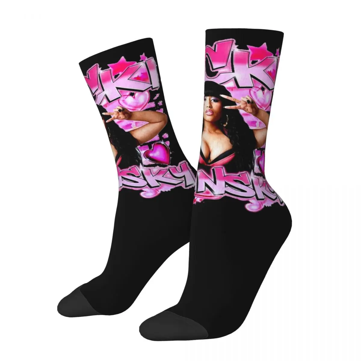 

Winter Warm Crazy Design Women Men Retro Nicki Minaj Socks Rapper Singer Music Breathable Sports Socks