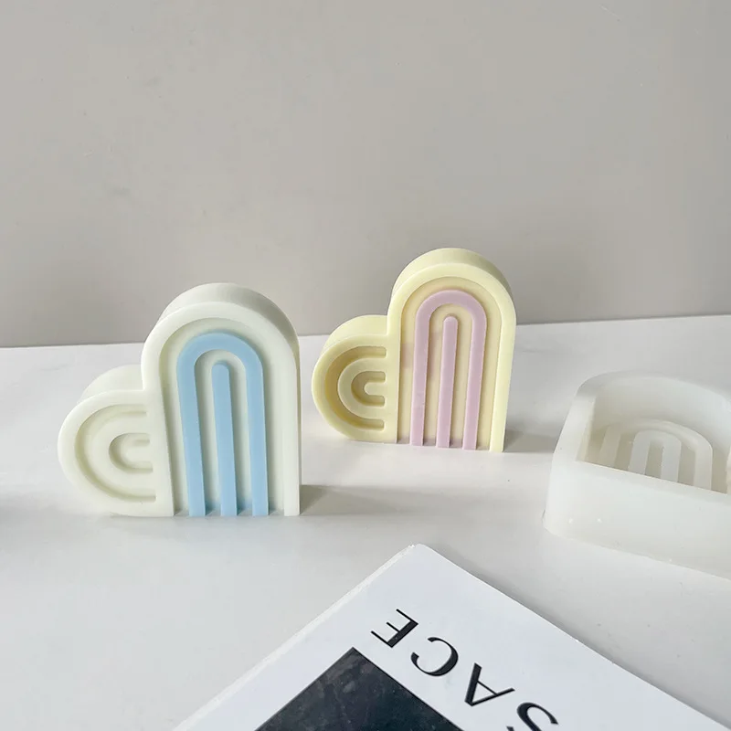 Geometric scented candle ornaments silicone mold DIY fragrance diffuser stone ornaments handmade soap mold