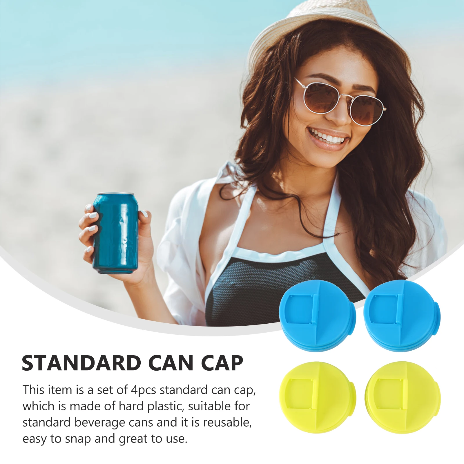 

4Pcs Portable Leakproof Can Covers Reusable Compact Beverage Caps Suitable Standard Cans Beverage Cap