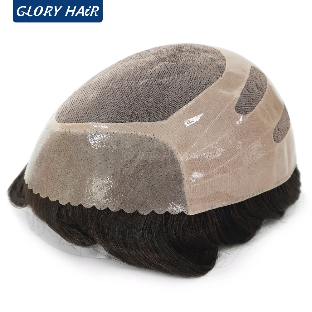 السندات المستقرة ليس من السهل تساقط الشعر رجل الشعر المستعار أحادية وبولي Men الرجال الشعرية الاصطناعية نمط حر الذكور استبدال نظام الشعر #5