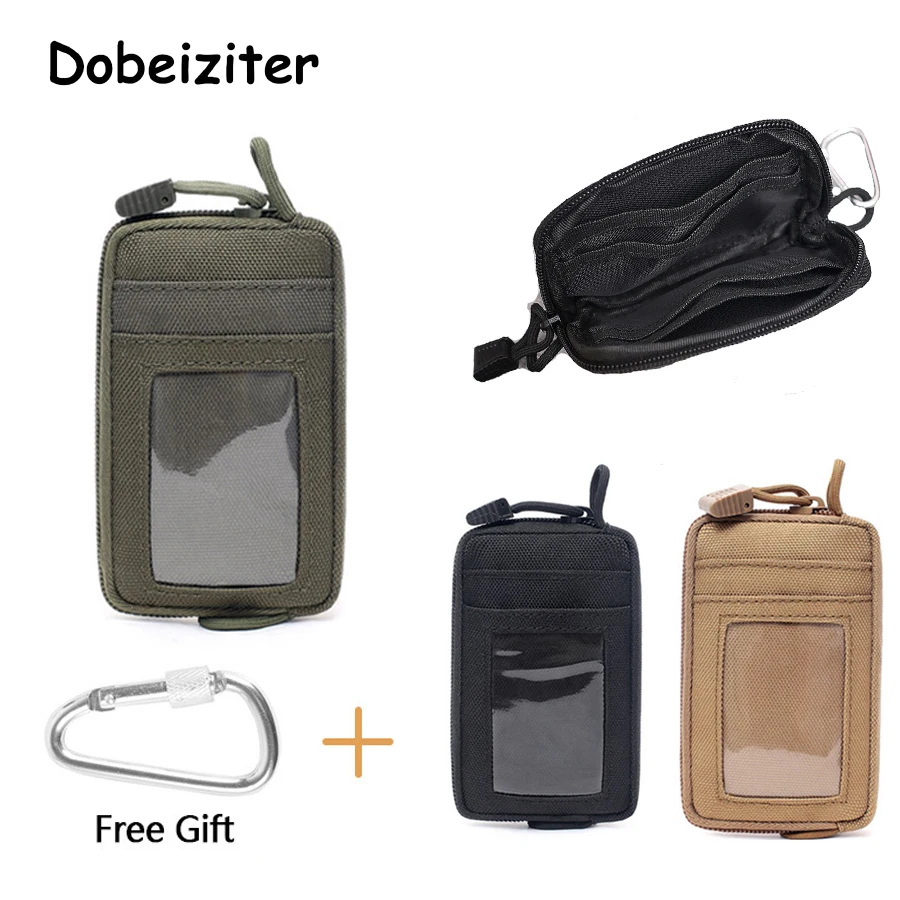 Waterproof Camping EDC Pouch Tactical Key Change Purse Wallet Travel Kit Coin Purse With Card Slots Pack Zippers Waist Bag