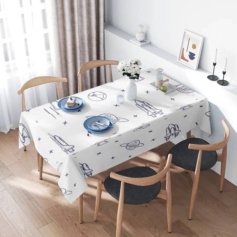 Stylish Space Exploration Print Tablecloth Perfect for Modern Kitchen Decor