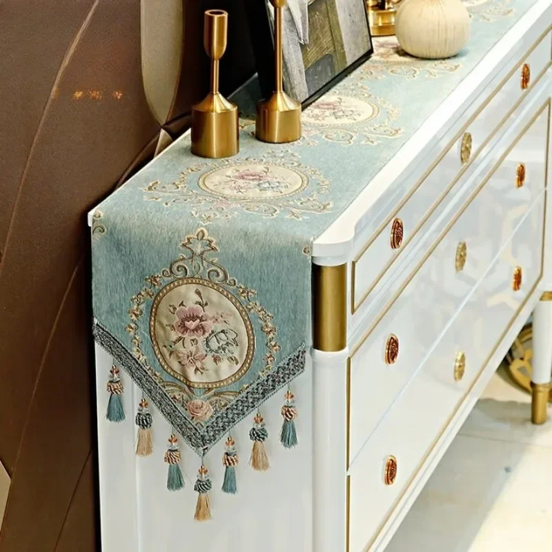 dirt-resistant and non-slip household table flag light luxury high-end TV cabinet tablecloth dining side cabinet cover cloth