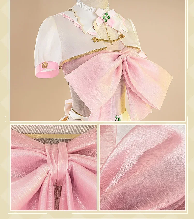 أزياء كوسون VTuber Ace Taffy التأثيرية YouTuber Ace فستان وردي من قماش التفتاح أغطية الرأس قفازات جوارب مجموعة مناسبة الاتفاقية #6