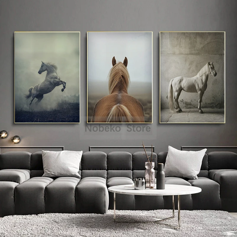 Horse Photography Wall Art Print Equestrian Posters Vintage Horse Saddle Canvas Pictures Home Room Modern Farmhouse Decor Gift