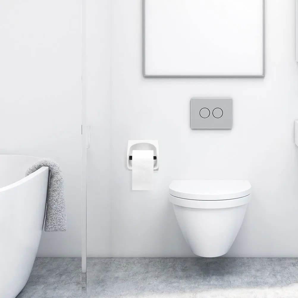 

5pcs Toilet Paper Holder Spring Roller Embedded Stable Elegant Hotel Bath Space Saving Plastic Replacement
