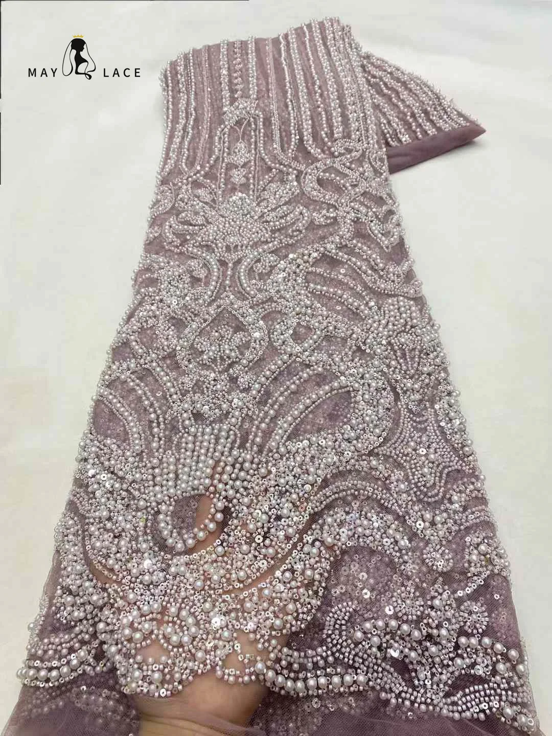 

Elegant African Tulle Beaded Lace Fabric, Nigerian French Net, Mesh Laces, Sewing Sequins, Party and Wedding Dresses, 2024