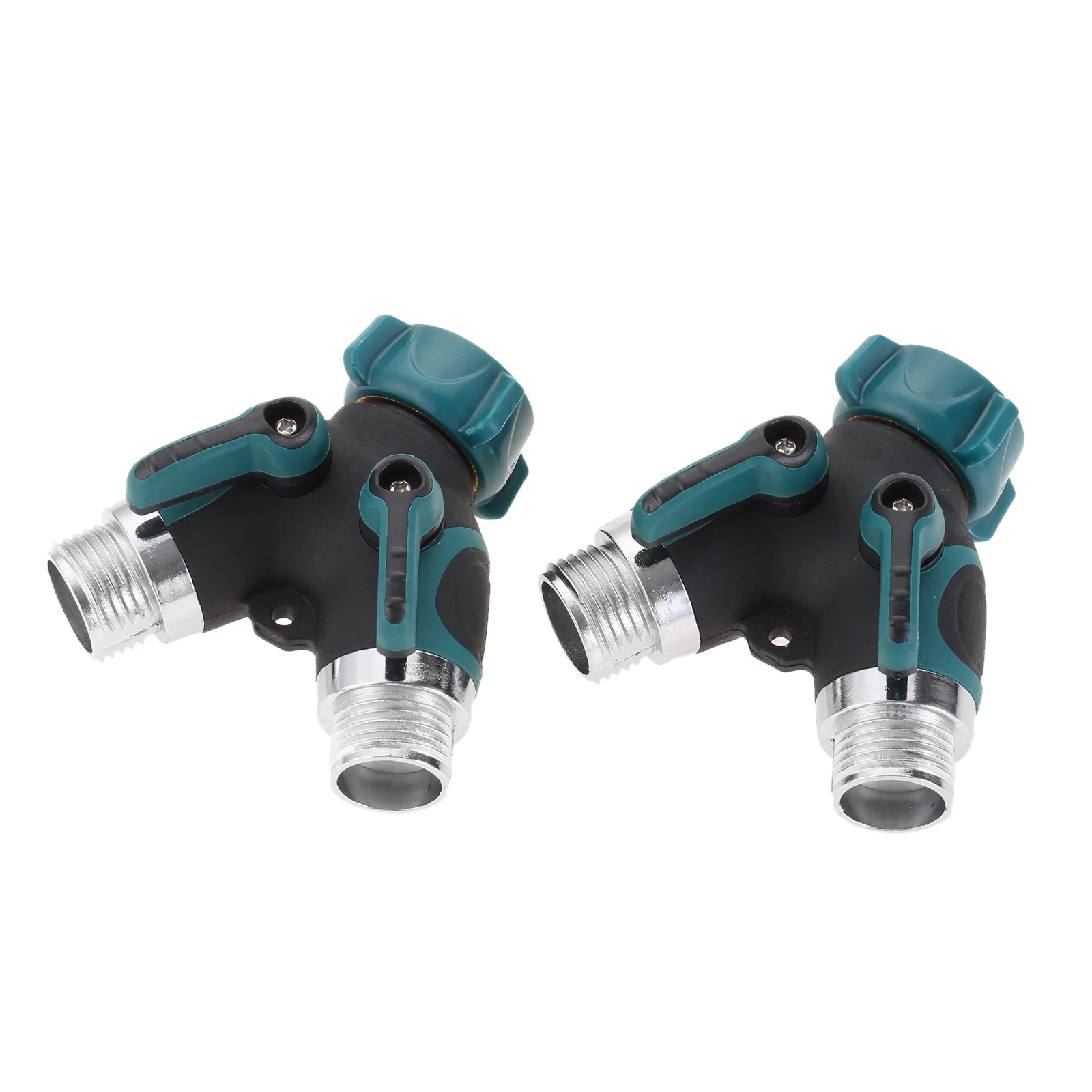 2 Pcs Garden Hose Splitter 2 Way Water Hose Y Splitter Heavy Duty with Hose Shut Off Valve Standard 3/4”Thread Connect Adapter