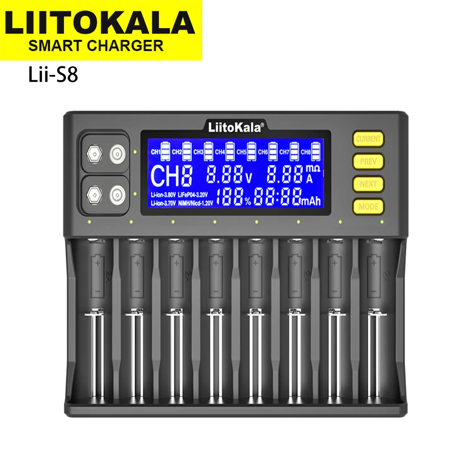 LiitoKala Lii-S8 Lii-M4 Lii-600 Lii-PD4 S1 18650 ładowarka wyświetlacz LCD uniwersalna inteligentna ładowarka do 26650 18650 21700 18500 AA AAA