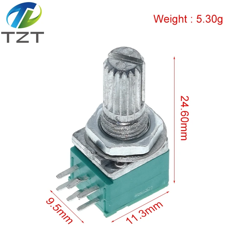 1PCS 6pins RK097N B5K B10K B20K B50K B100K B500K Audio Amplifier Sealed Potentiometer 15mm Shaft