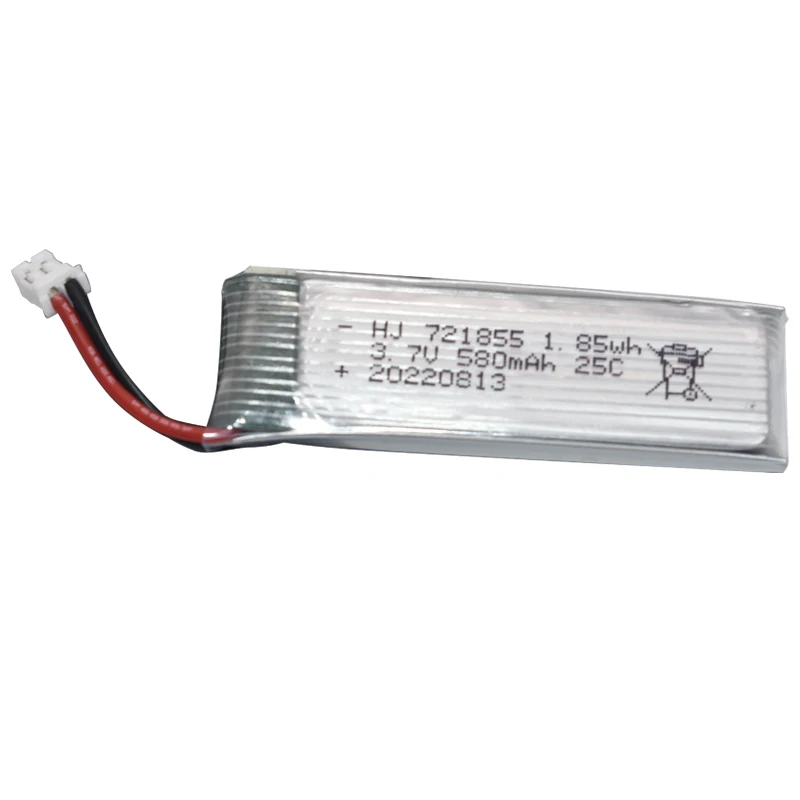 1S 3.7V 580mAh Lipo Battery Charger Set For RC Helicopter Drone Spare Parts 721855 With 2.00mm Plug 3.7V Battery