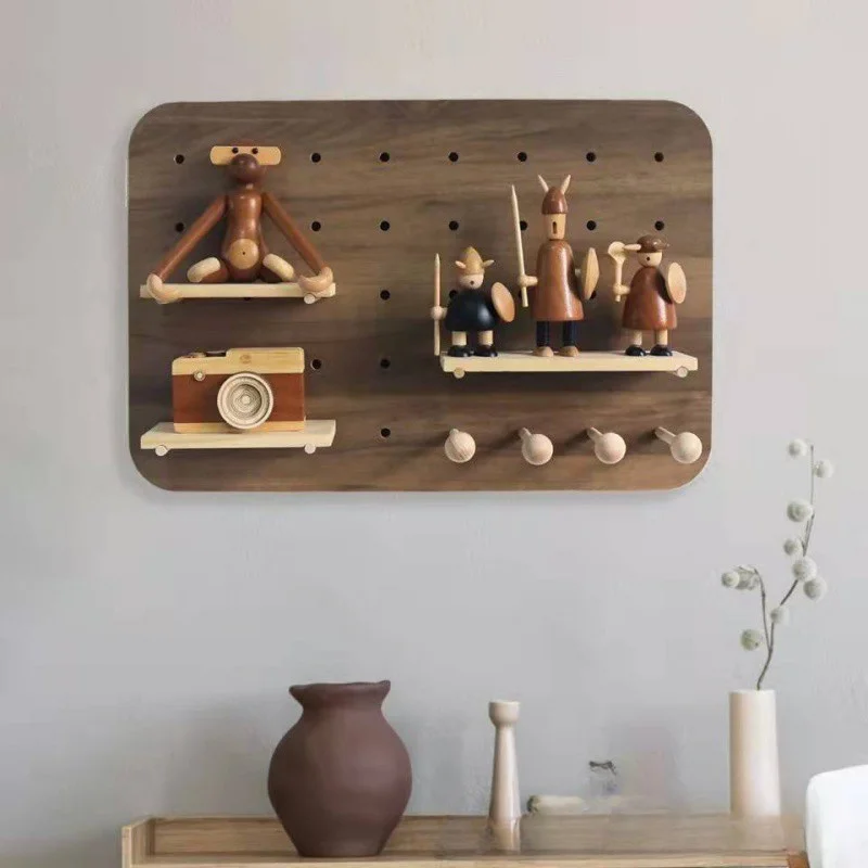Solid Wood Pegboard Electrical Box Cover Wall Decor Organizer Shelf for Home Circuit Panel Hide & Storage view 2
