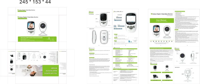 Fábrica OEM Color Display Tempo Real Visão Noturna Chorando Detecção 960P Vídeo Baby Monitor Com Lullabies