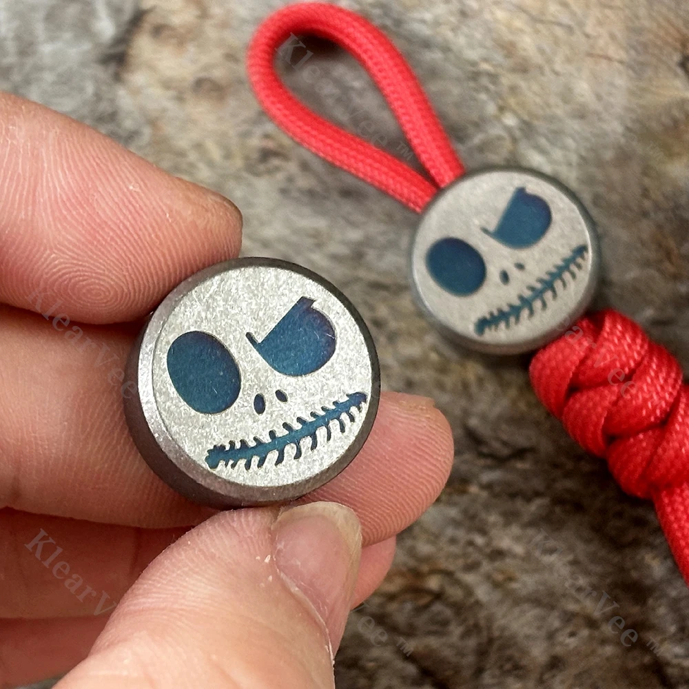 

Титановый сплав, забавное выражение, круглый EDC, уличный инструмент, нож, бусина, плетеный кулон из паракорда, брелок «сделай сам», очаровательный аксессуар для рюкзака