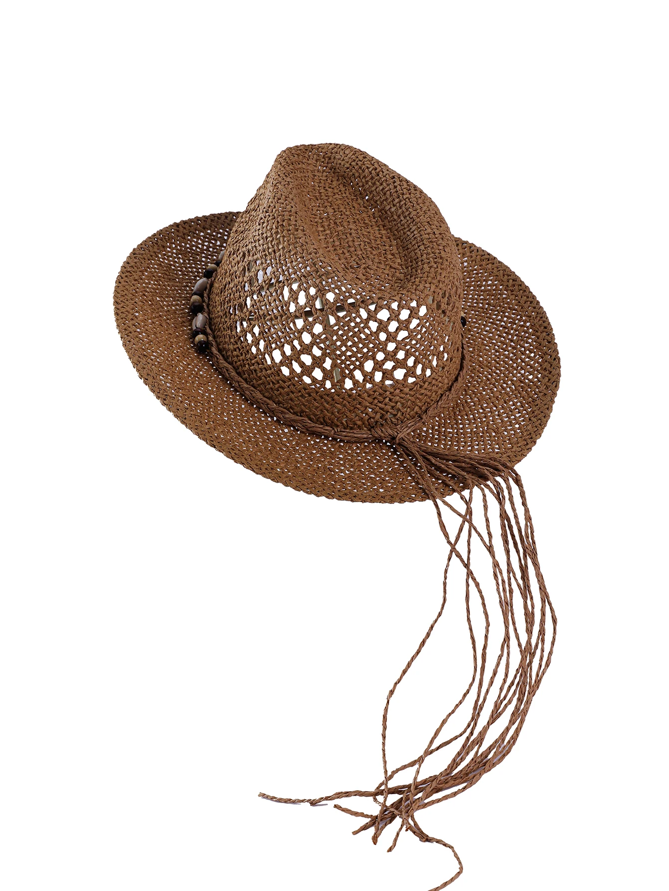 النمط الغربي كاوبوي القش قبعة الرجال النساء عادية اليدوية الجوف خارج قبعة رعاة البقر بلون في الهواء الطلق واسعة حافة قبعة للشاطئ