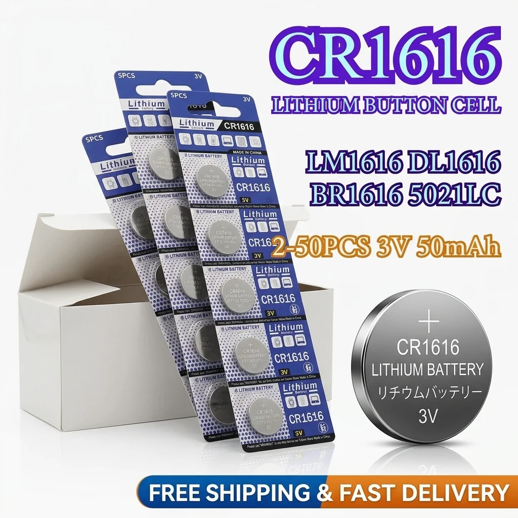 

CR1616 3V Lithium Coin Cell Battery BR1616 DL1616 LM1616 5‑20PCS for Car Key Fob Watch Remote Control
