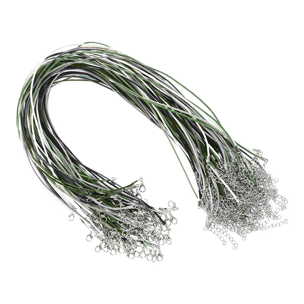 

60pcs Jewelry Making Supplies Necklace Cords 60Cm Wax Rope For Diy Bracelets Anklets String With Clasp Craft Accessories