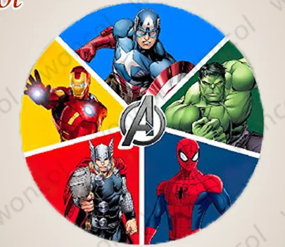 Avengers Superhero Circle Backdrop Boy Birthday Baby Shower Backdrop Captain America Iron Man Spiderman Hulk Cylinder Cover Prop