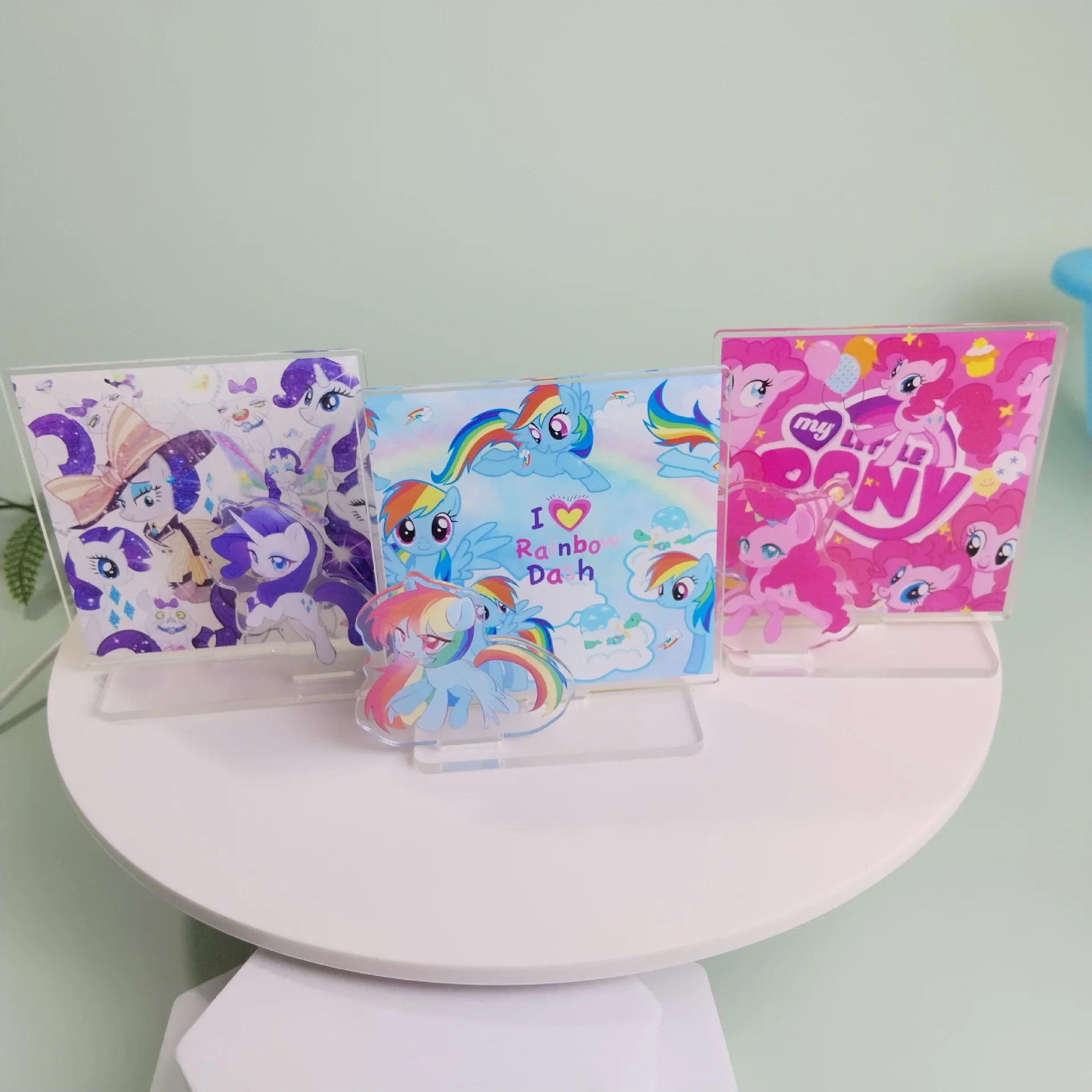 Anime My Little Pony Game supporto acrilico fai da te doppia spina celebrità ornamento periferico supporto umanoide Cartoon Girls Desktop Decor