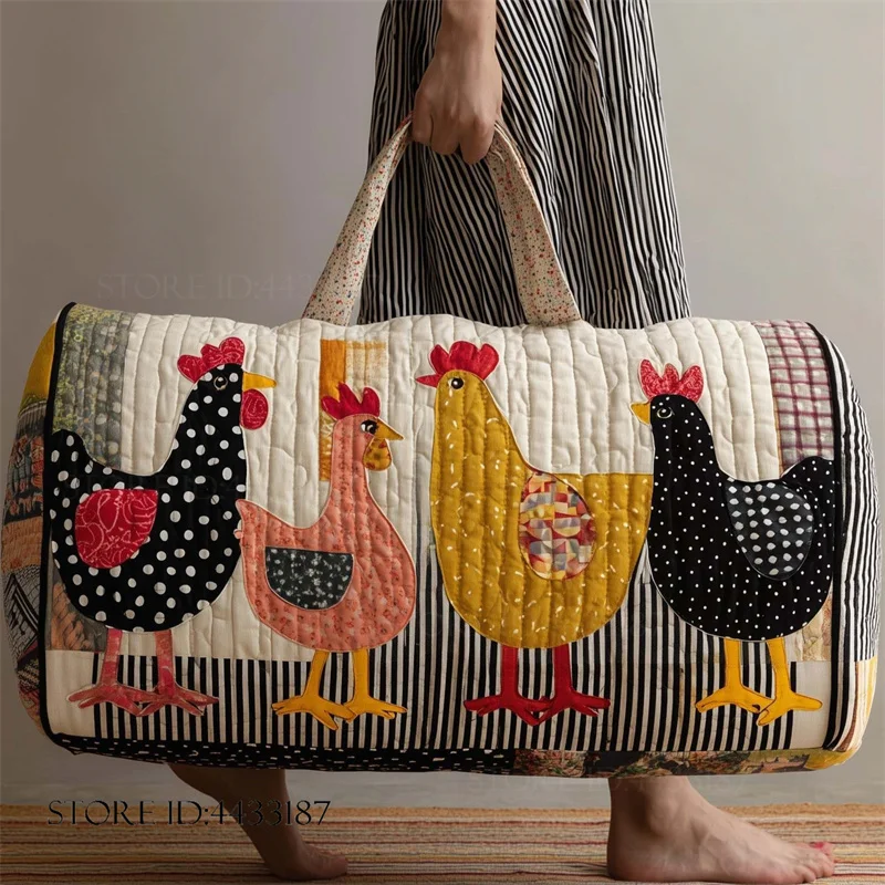 Trendy Quilting Women's Handbag Tote Bag Large Capacity Print Cartoon Duffle Bag Outdoor Hiking Camping Travel Bags Sport Bags