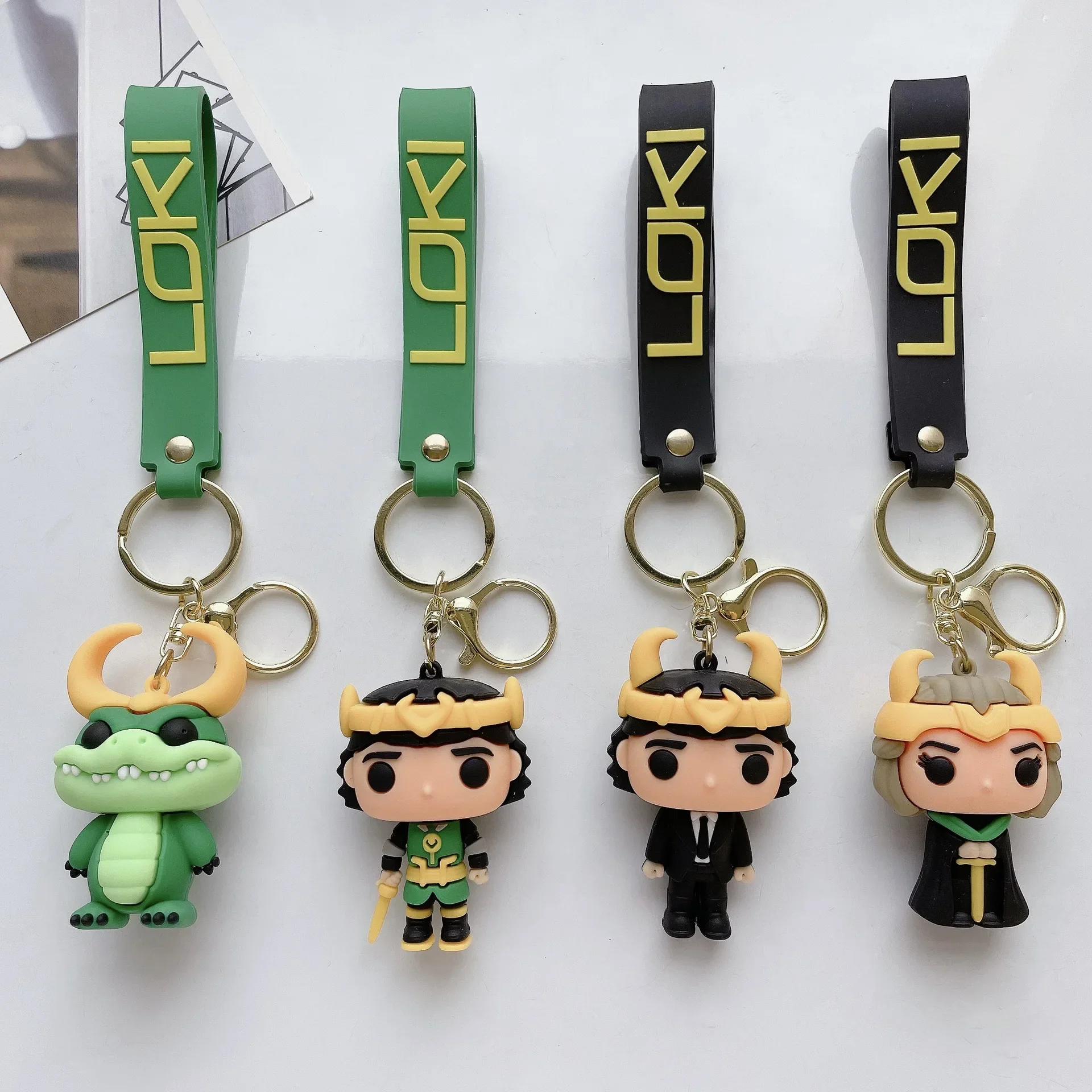 Marvel Cartoon Loki Pendant Keychain for Women Men Fans Backpack Bag Accessories Gifts for Friends