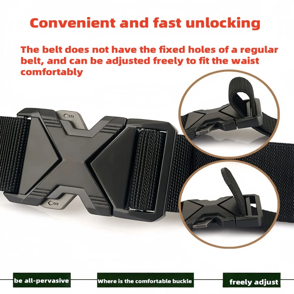 1pc Men's Tactical Sports Belt, Adjustable Quick Release Buckle Multipurpose Outdoor Training Mountaineering Belt For Ideal Gift