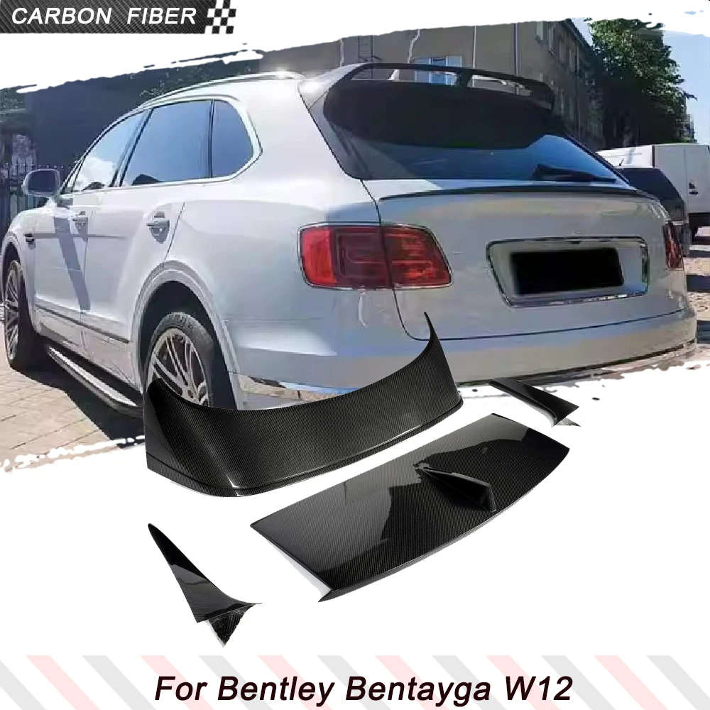 

Carbon Fiber Car Rear Trunk Spoiler for Bentley Bentayga W12 2016-2022 Car Trunk Racing Spoiler Wing Body Kits Window Spoiler