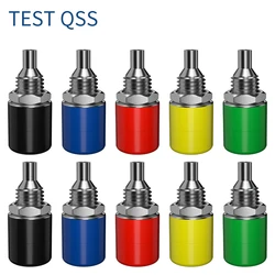 QSS 10PCS 4MM Banana Socket Binding Post Nut Banana Plug Jack Electrical Connector Terminal Test Hole DIY Parts Q.40010