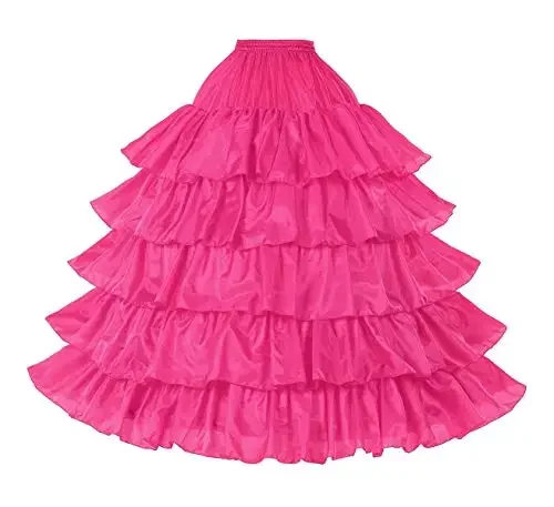 Petticoat Women Underskirt Bridal 4 Hoops for Wedding Dress Gown Floor Length Taffeta Black White Red Plus Size image 5