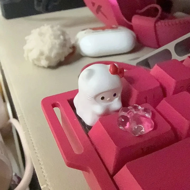 Cute Sanrio HelloKitty Ghost Keycaps Collection for Mechanical Keyboard Kawaii Anime Cartoon Replacement Keys Holiday Gifts Toys view 6