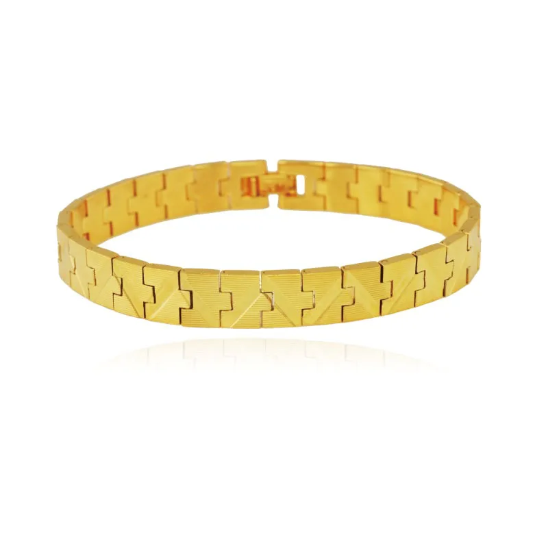 XP Jewelry --( 17 cm 19 cm  ) Wide Domineering Tank Watch Bracelets For  Men Women Fashion Jewelry Pure Gold Plated Nickel Free
