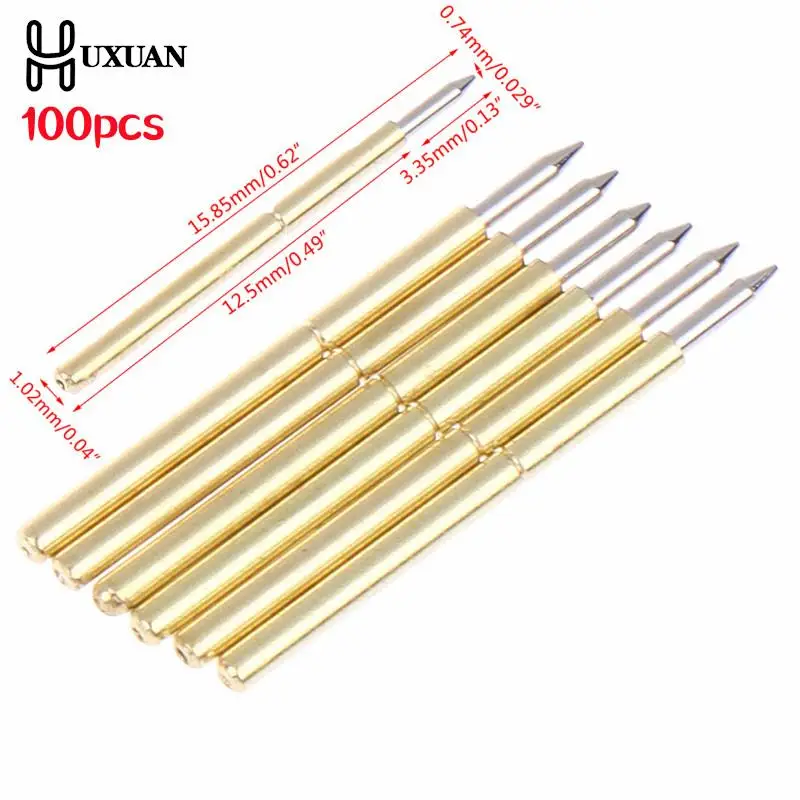 100Pcs Dia 1.02MM Length 15.85MM Spring Test Probe Pogo Pin Tool P75-B1 High Quality