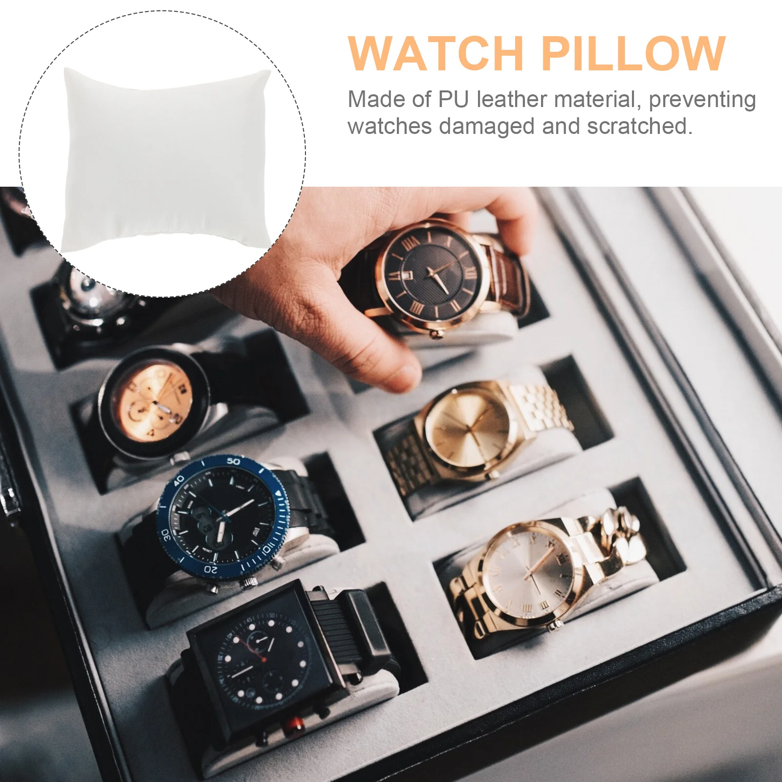 

10pcs Watch Display Pillows High-Grade Scratch-Resistant Jewelry Holder Simple Design Stable Bracelet Stand Decorative Accessory