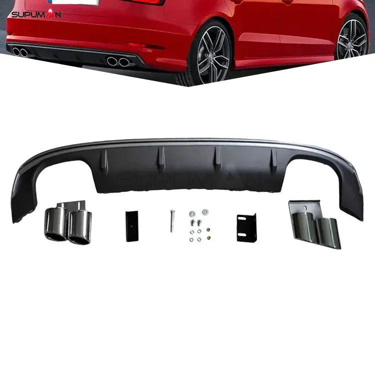 SPM rear bumper kit for audi a3 rear bumper diffuser body kit s3 style accessories 2013-2016 Plastic Color Material Origin