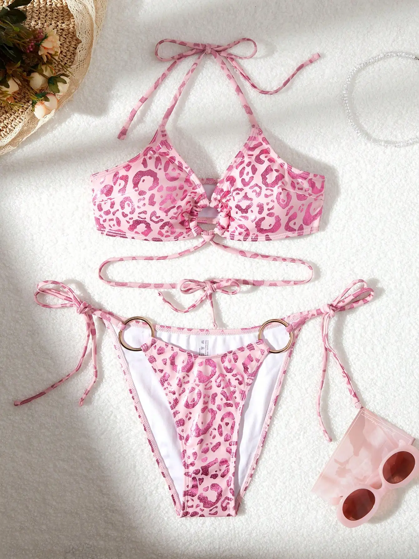 

Новые сексуальные розовые леопардовые бикини 2025, купальники, женские купальники, женские пляжные купальники, купальные костюмы, бразильский комплект бикини