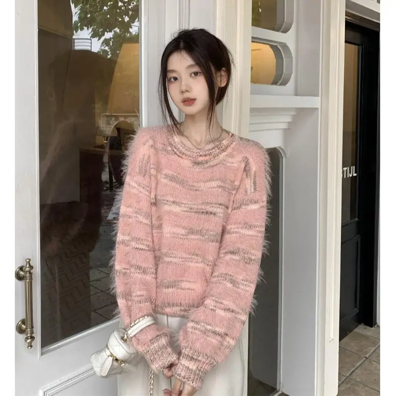 

Sweaters Jumpers Pullovers Women Coffee Western Style Outdoor Check Solid LeopardCowgirl Frontier ChicOutdoor Winter Warm Tassel