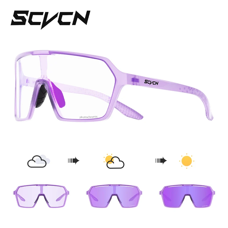 SCVCN Neue Photochrome Sonnenbrille MTB Radfahren Gläser Outdoor Sport Laufen Fahren Brille UV400 Schutz Fahrrad Brillen