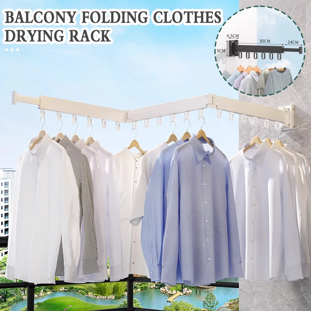 Wall Mounted Clothes Drying Rack,Aluminum Retractable Hanger,Space Saving Collapsible Dryer Racks for Balcony Parlour Laundry