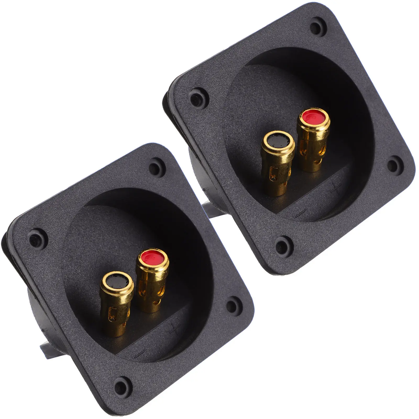 2Pcs Speaker Box Terminals ABS Zinc Alloy Gold Plated Easy Install Quick Disconnect DIY Kit Subwoofer Speaker Wire Connectors