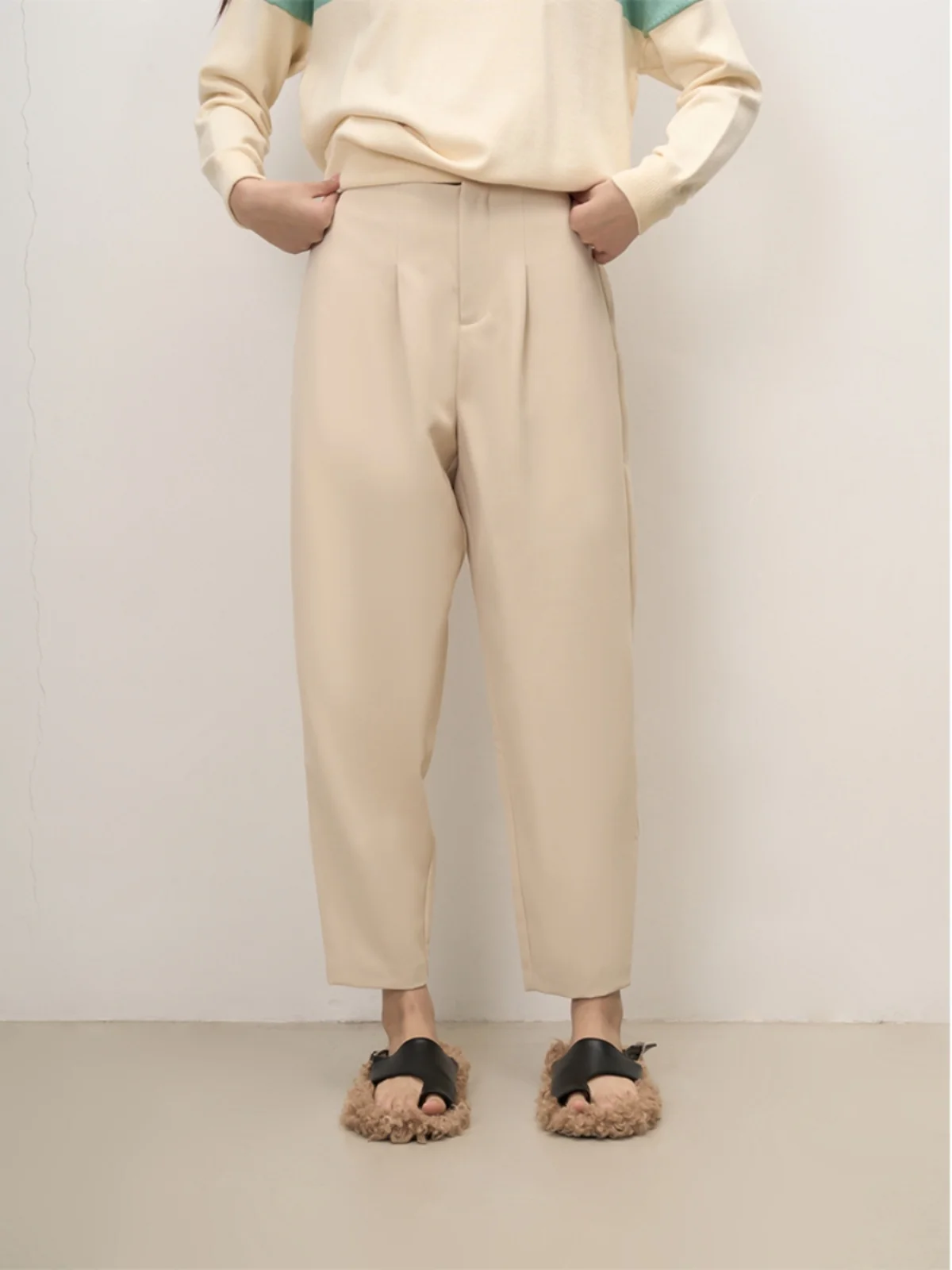 

Брюки LANVIVIER с высокой талией, облегающие, повседневные, цвета хаки, для женщин