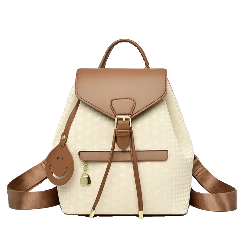 Faionable Versatile 2024 Spring Summer Plaid Pattern Women's Bapa Travel Bag Commuter Oulder Bag Soft PU Leather Bag