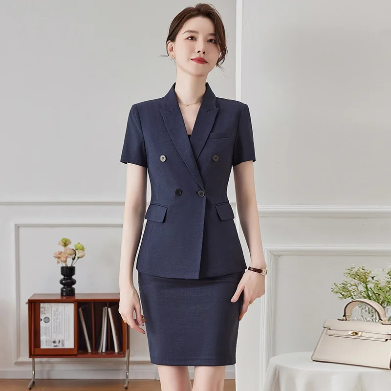 Hotel Front Desk Manager uniforme Business abbigliamento donna estate nuovo vestito manica corta gioielleria salone di bellezza vestito di moda